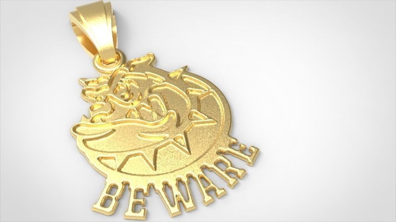 Guardian of Strength Bull Dog Pendant Jewelry Necklace Charm 3D print model_7