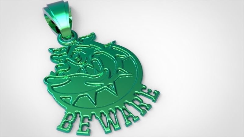 Guardian of Strength Bull Dog Pendant Jewelry Necklace Charm 3D print model_1