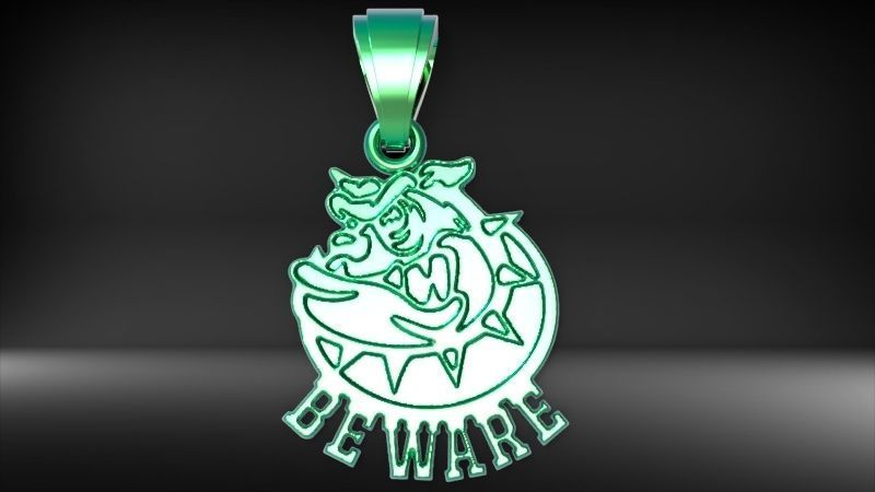 Guardian of Strength Bull Dog Pendant Jewelry Necklace Charm 3D print model_20