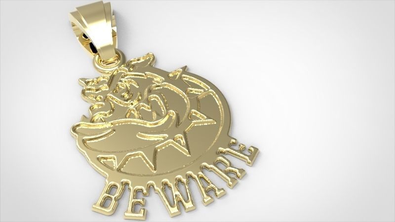 Guardian of Strength Bull Dog Pendant Jewelry Necklace Charm 3D print model_3