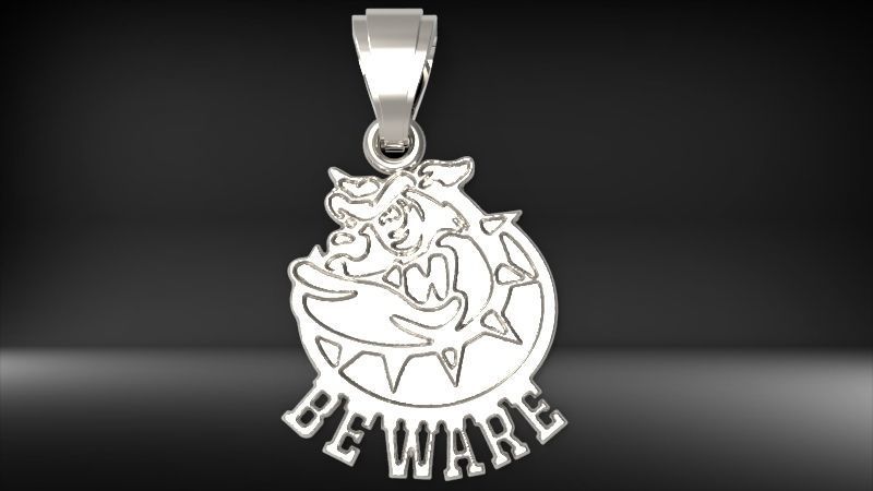 Guardian of Strength Bull Dog Pendant Jewelry Necklace Charm 3D print model_12
