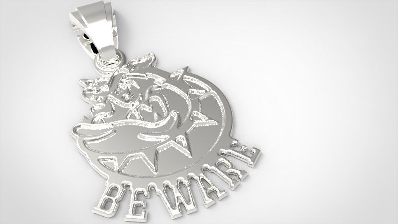 Guardian of Strength Bull Dog Pendant Jewelry Necklace Charm 3D print model_10