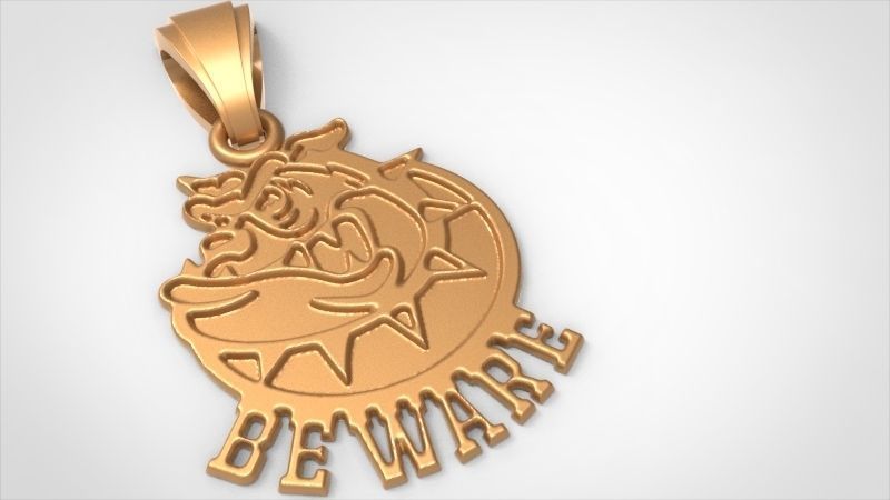 Guardian of Strength Bull Dog Pendant Jewelry Necklace Charm 3D print model_8