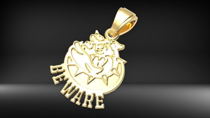 Guardian of Strength Bull Dog Pendant Jewelry Necklace Charm 3D print model_26