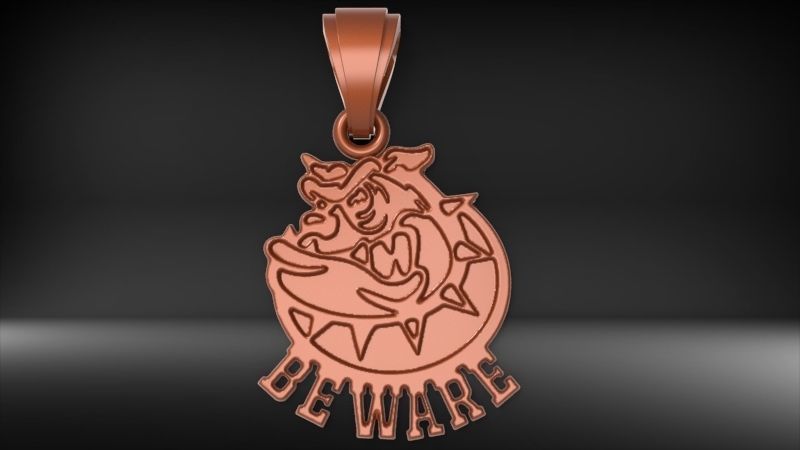 Guardian of Strength Bull Dog Pendant Jewelry Necklace Charm 3D print model_19
