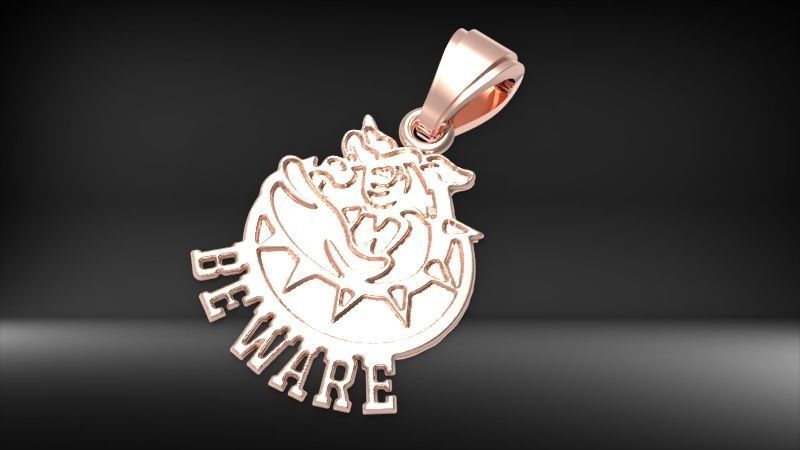 Guardian of Strength Bull Dog Pendant Jewelry Necklace Charm 3D print model_24