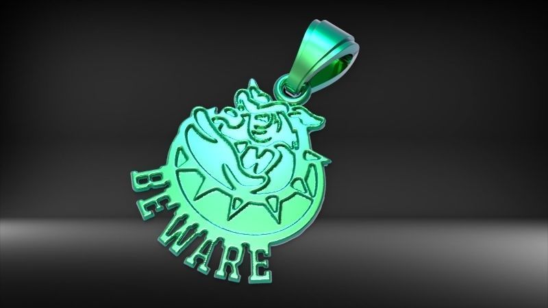 Guardian of Strength Bull Dog Pendant Jewelry Necklace Charm 3D print model_21