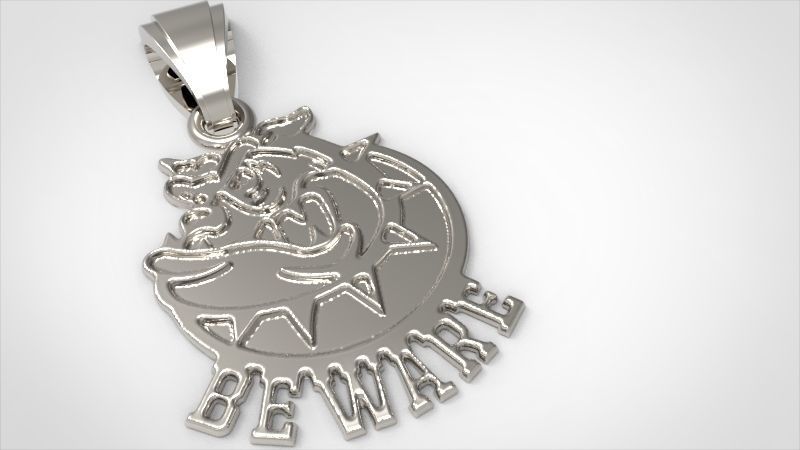 Guardian of Strength Bull Dog Pendant Jewelry Necklace Charm 3D print model_9