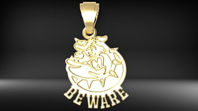 Guardian of Strength Bull Dog Pendant Jewelry Necklace Charm 3D print model_15