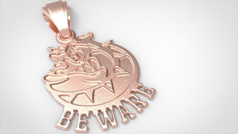 Guardian of Strength Bull Dog Pendant Jewelry Necklace Charm 3D print model_5