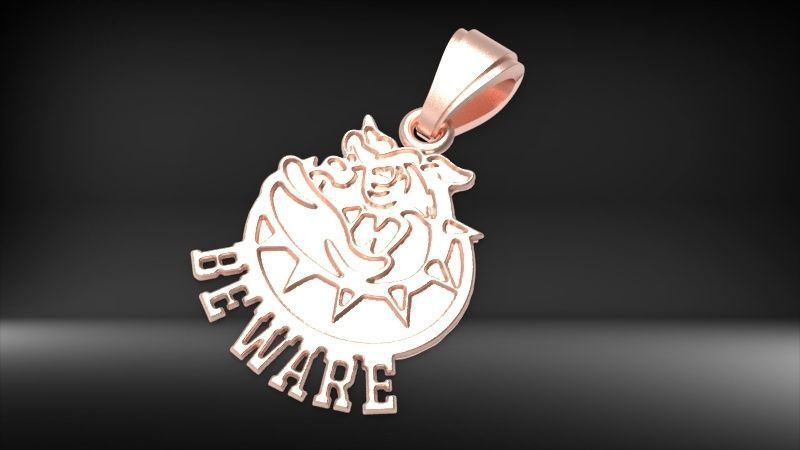 Guardian of Strength Bull Dog Pendant Jewelry Necklace Charm 3D print model_25