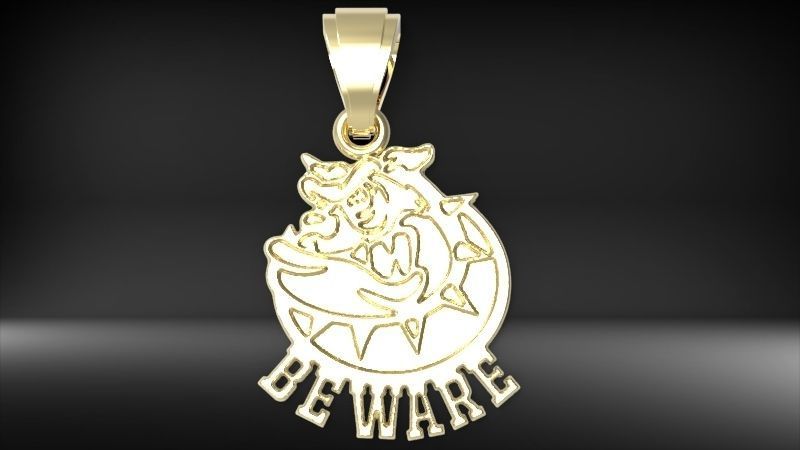 Guardian of Strength Bull Dog Pendant Jewelry Necklace Charm 3D print model_18