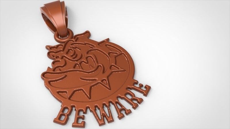 Guardian of Strength Bull Dog Pendant Jewelry Necklace Charm 3D print model_2