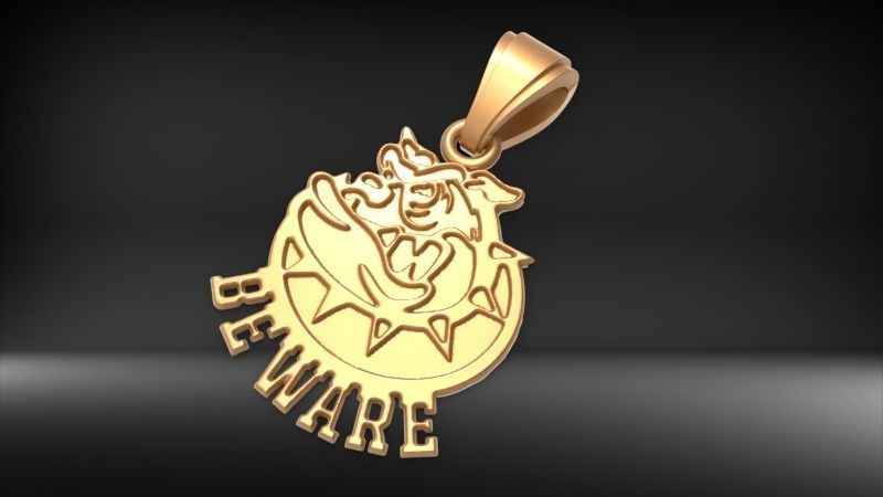 Guardian of Strength Bull Dog Pendant Jewelry Necklace Charm 3D print model_30