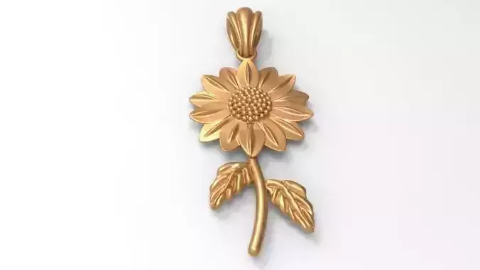 Sunflower Charm pendant necklace bracelet Jewelry 3D print model