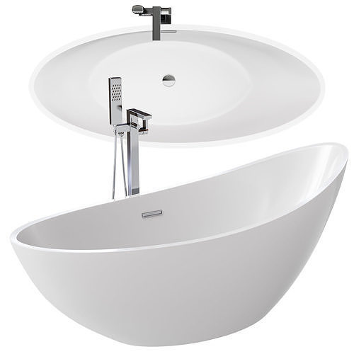 ABBER Acrylic Bathtub Low-poly 3D model