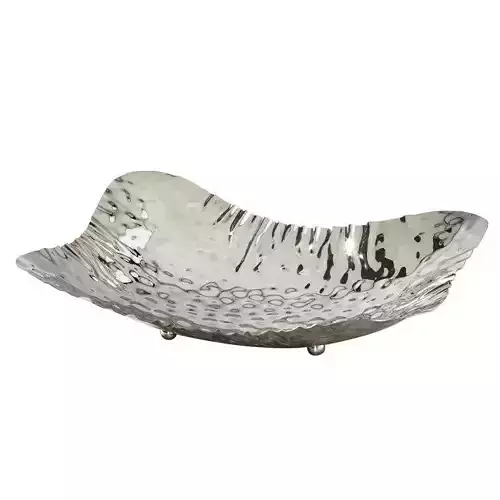 Billie-Lee Metal Abstract Decorative Bowl in Silver