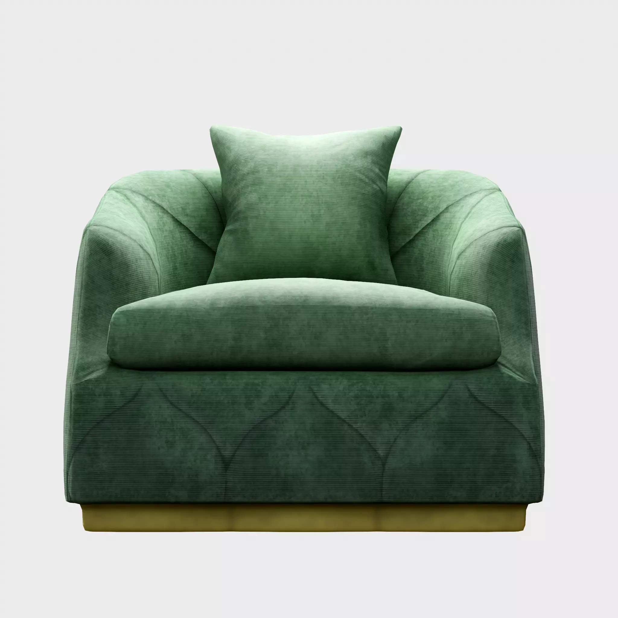 Velvet Accent Chair Low-poly 3D model_0