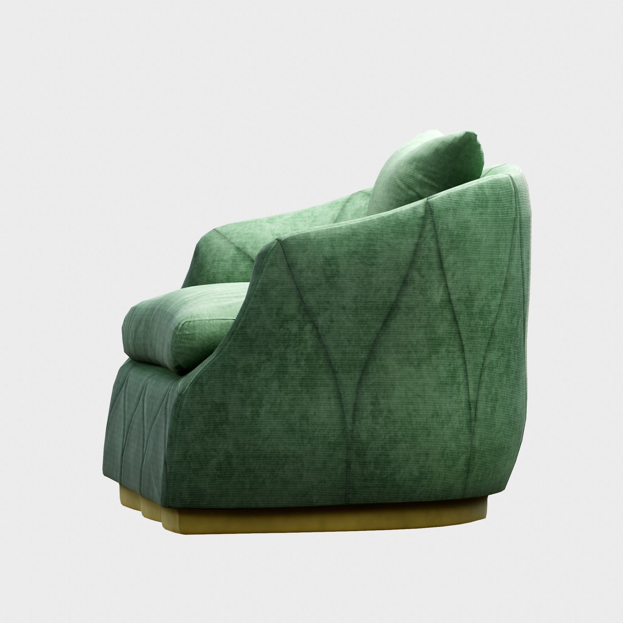 Velvet Accent Chair Low-poly 3D model_2