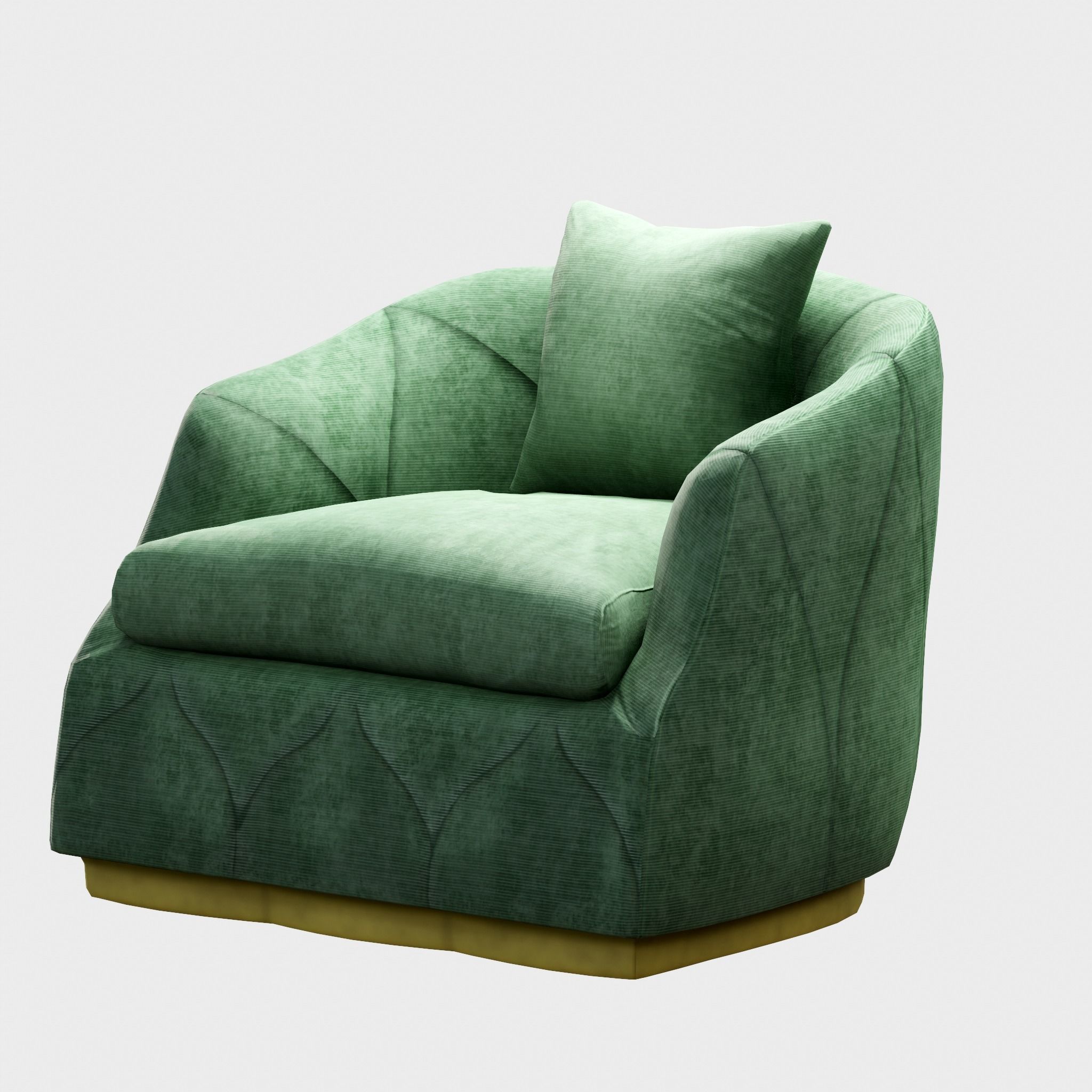 Velvet Accent Chair Low-poly 3D model_1