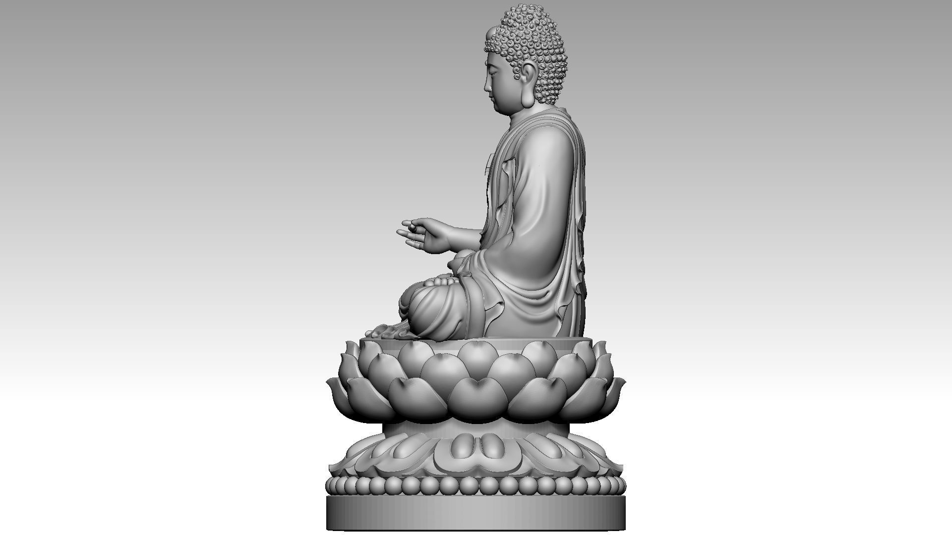 Amitabha Buddha 7 3D print model_2