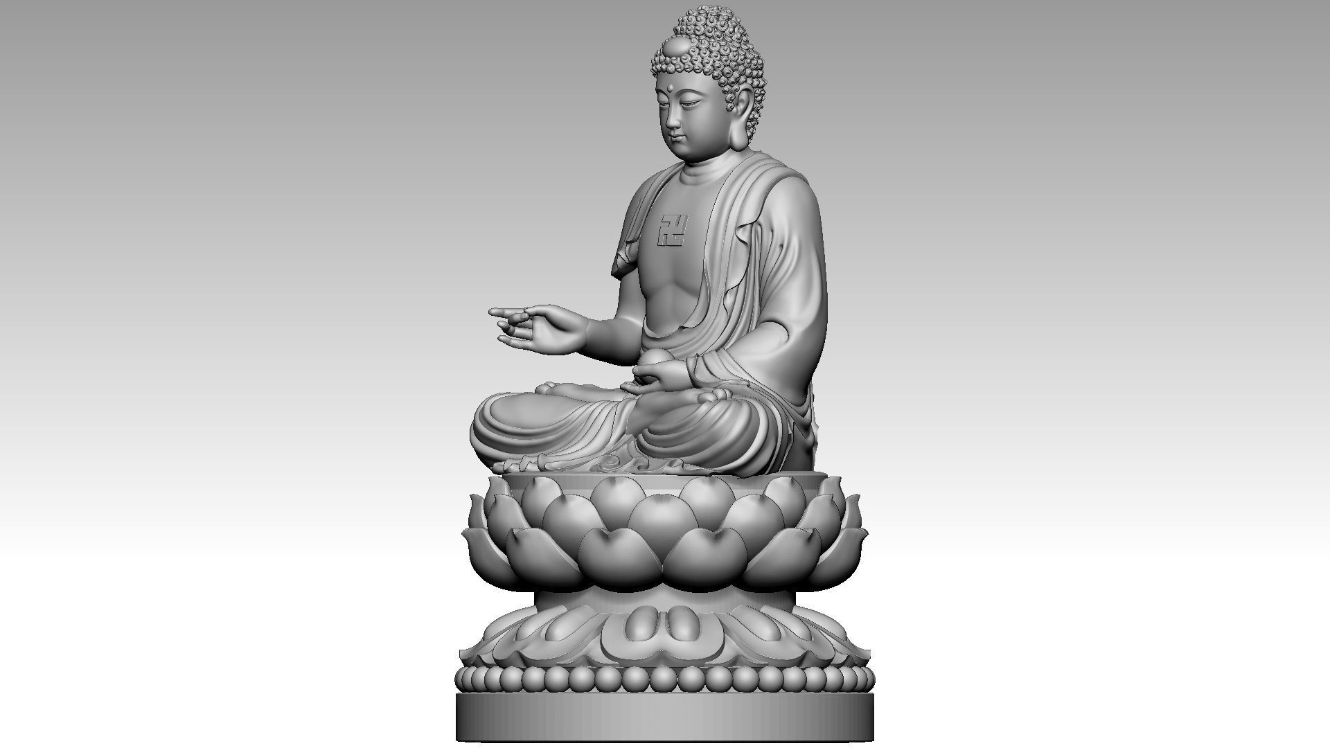 Amitabha Buddha 7 3D print model_1