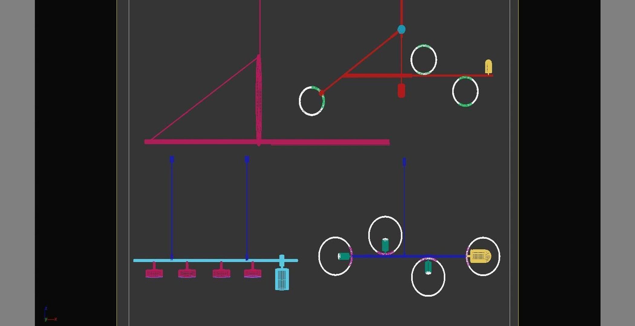 chandelier Modern combination 3D model_6