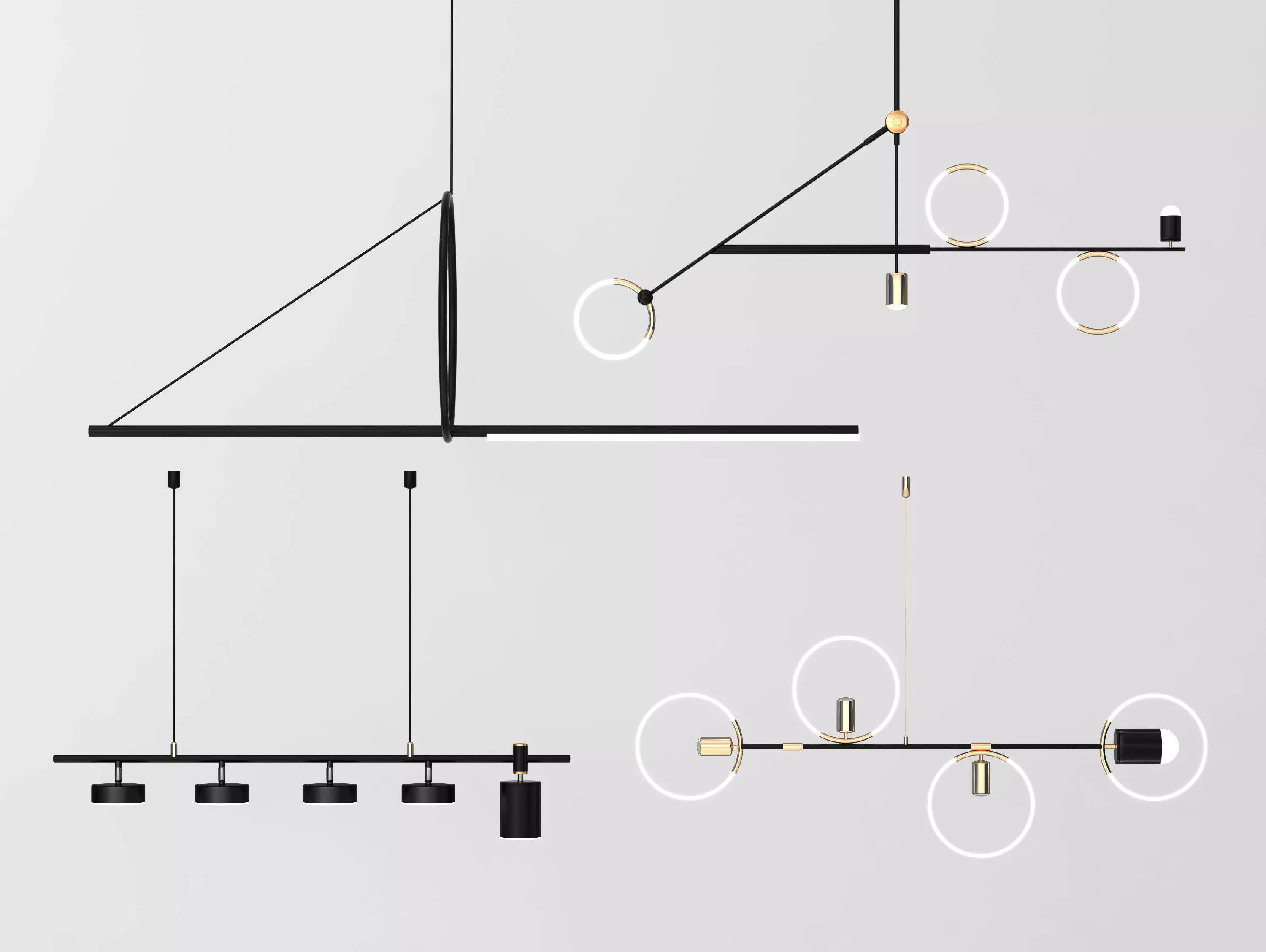 chandelier Modern combination 3D model_0