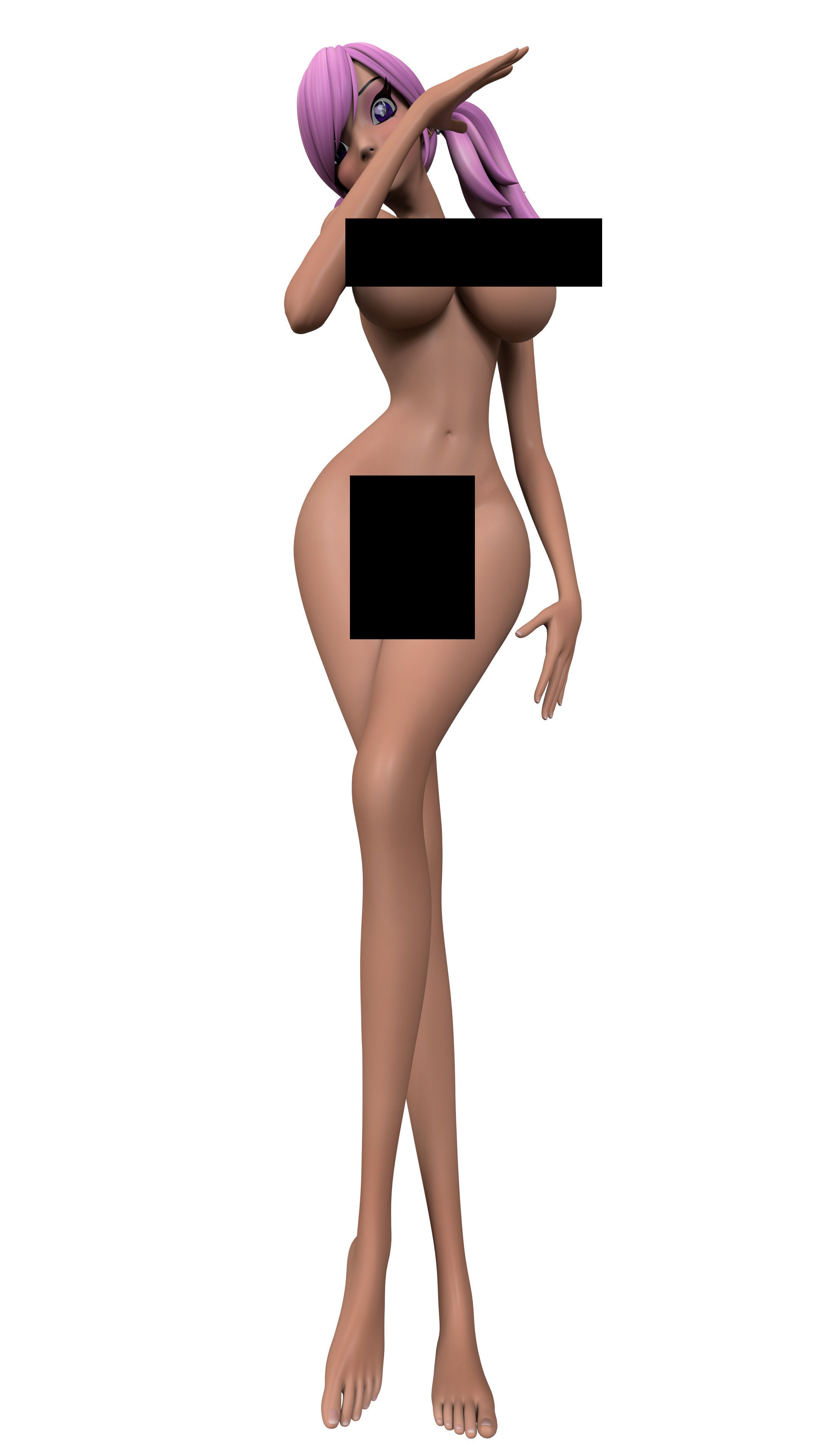 3D character Female Toon Anime Starz 3D model_7