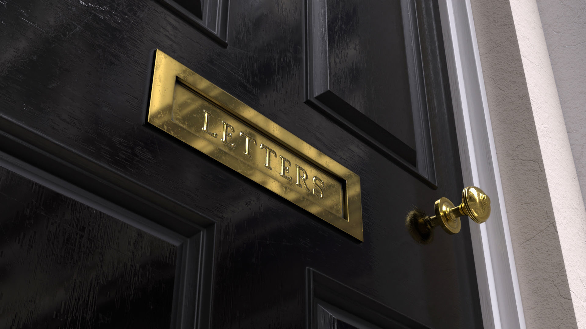 London house facade entrance door 3D model_3