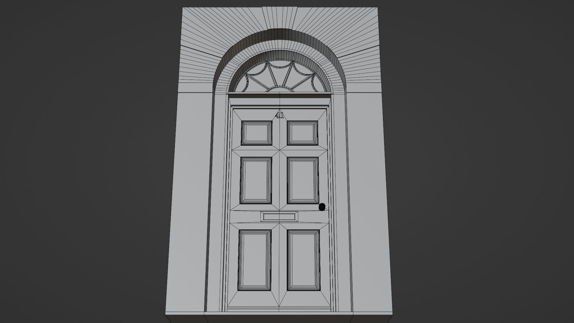London house facade entrance door 3D model_10