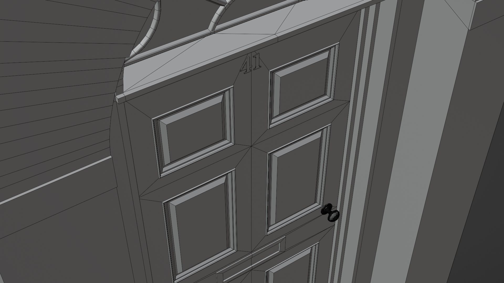 London house facade entrance door 3D model_12