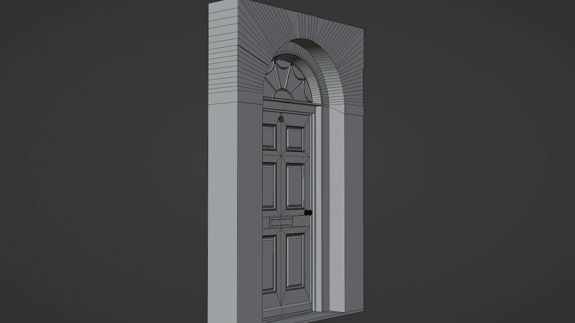 London house facade entrance door 3D model_11