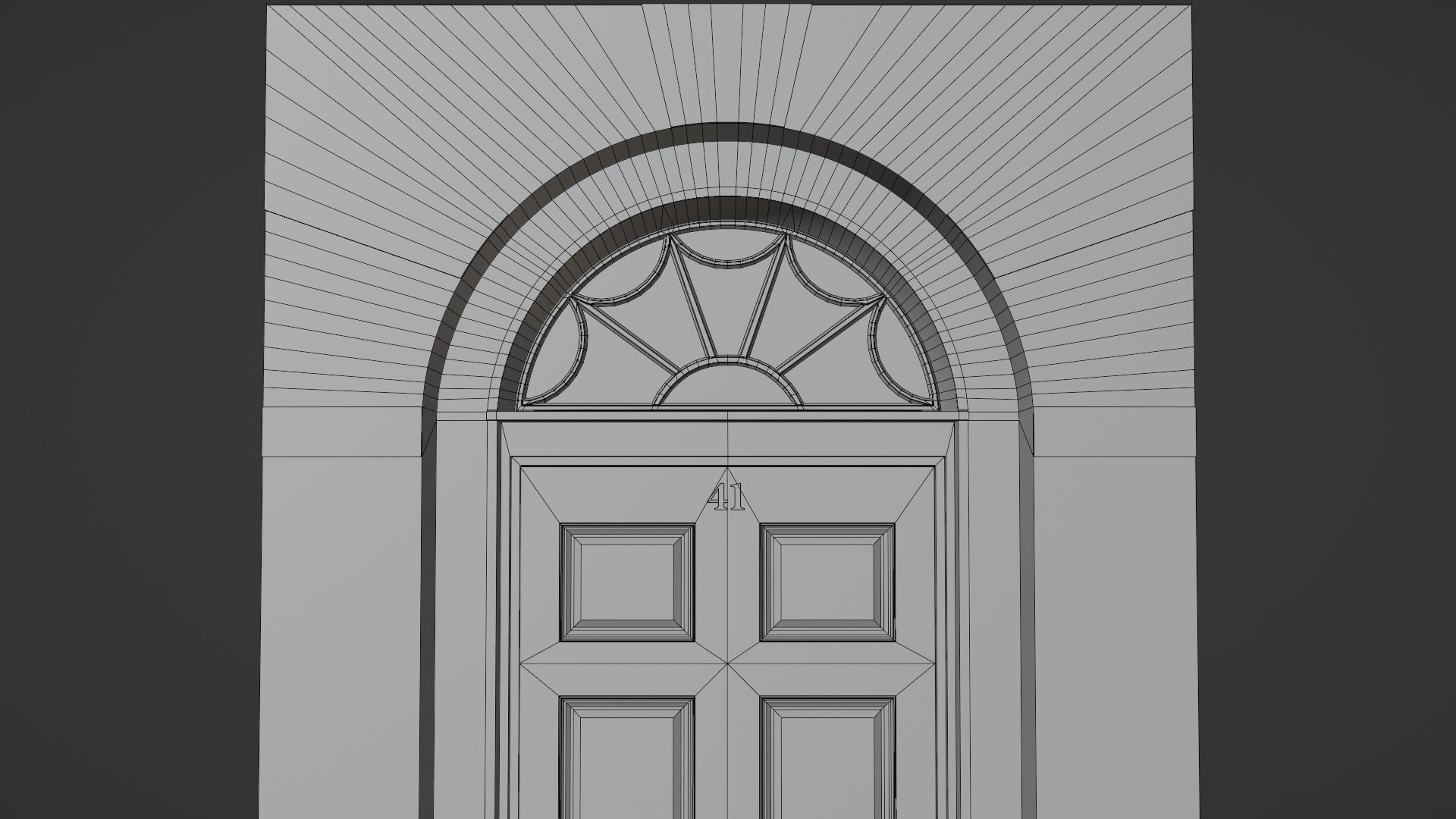 London house facade entrance door 3D model_9