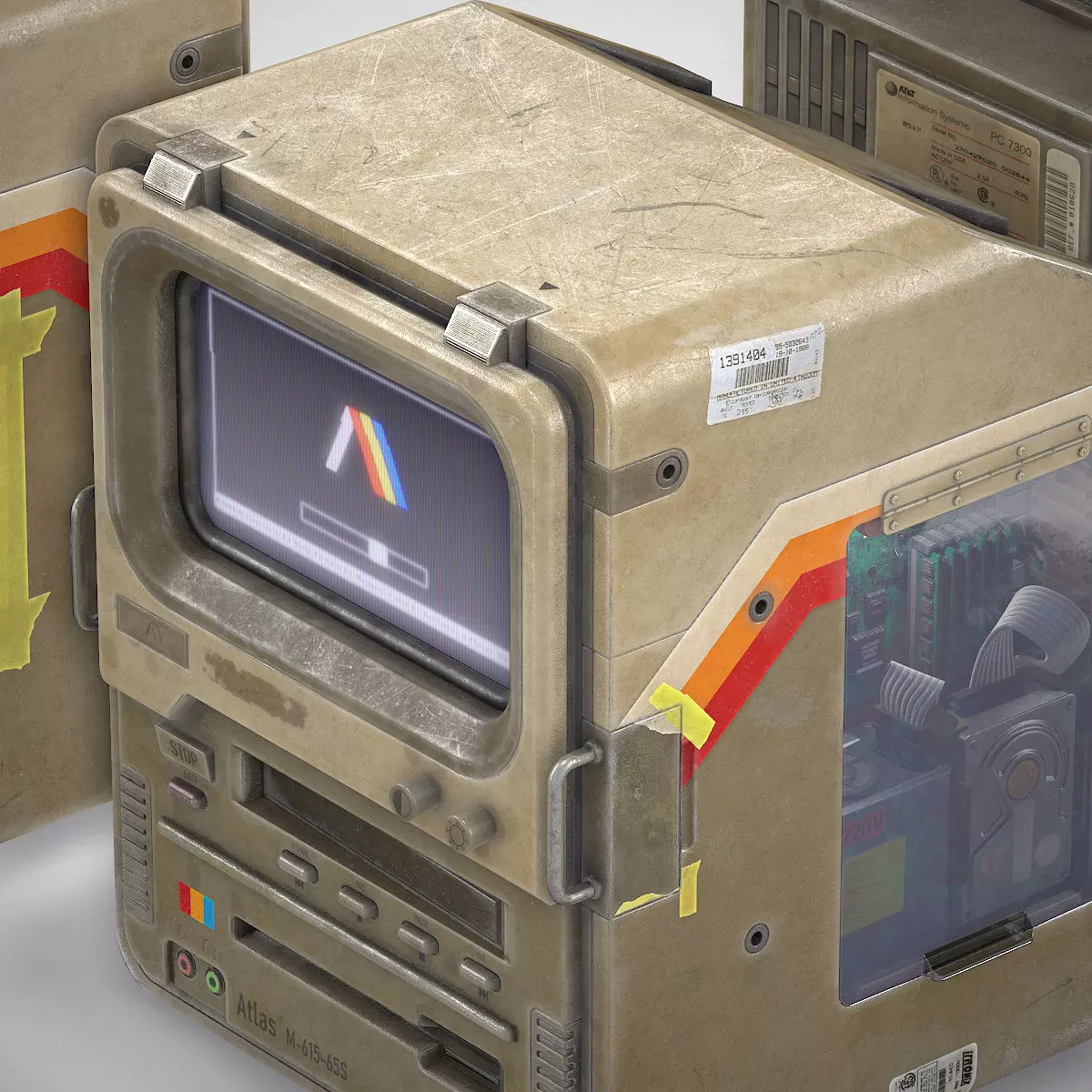Vintage PC Low-poly 3D model