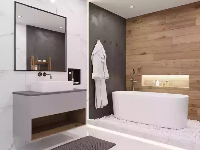 Realistic 3d model of Bathroom Interior