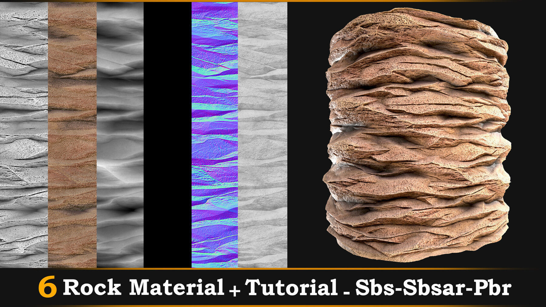 6 Rock Material -Tutorial-Sbs-Sbsar-Pbr Texture_6