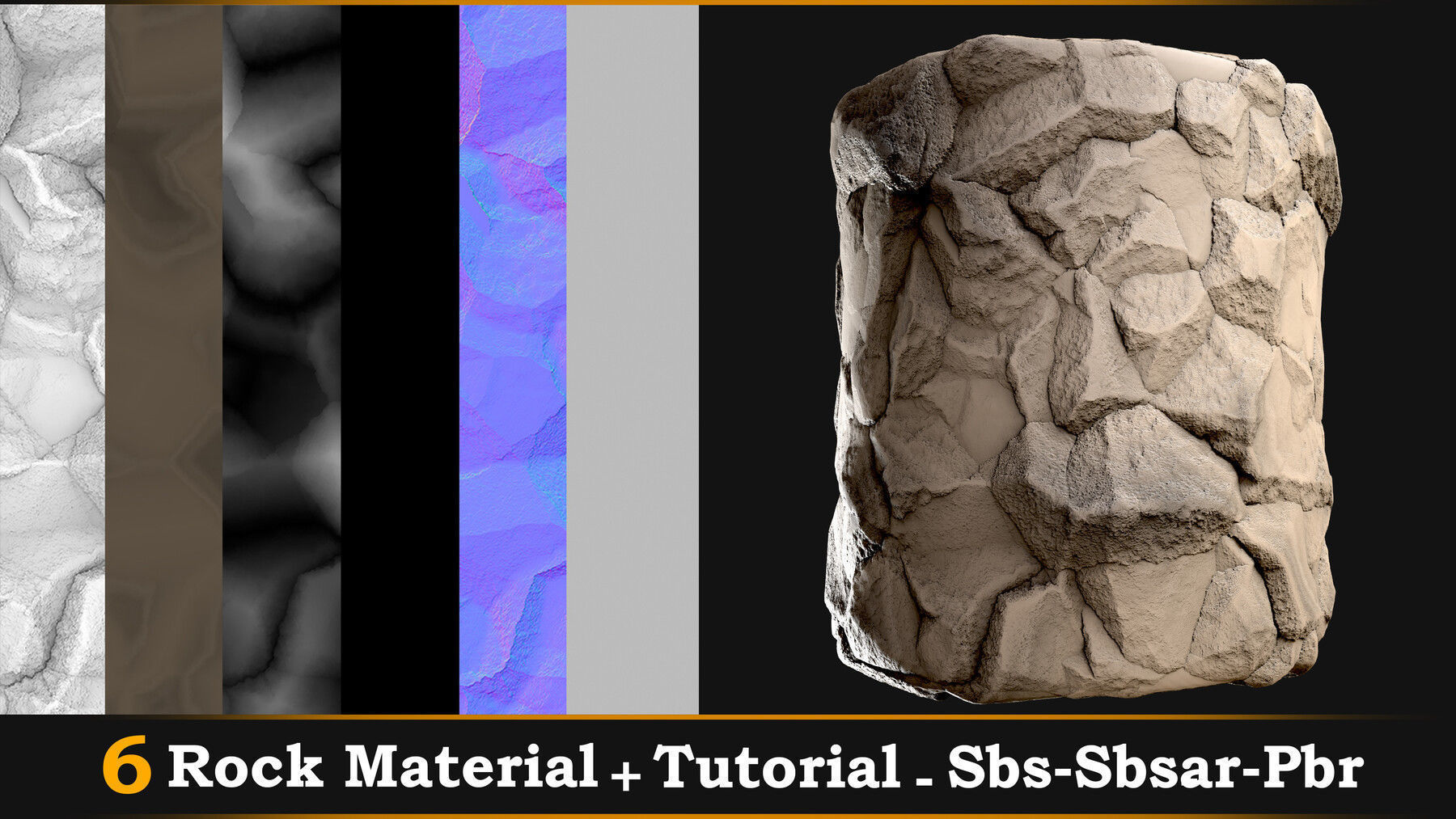 6 Rock Material -Tutorial-Sbs-Sbsar-Pbr Texture_7