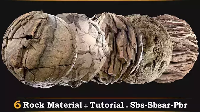 6 Rock Material -Tutorial-Sbs-Sbsar-Pbr Texture