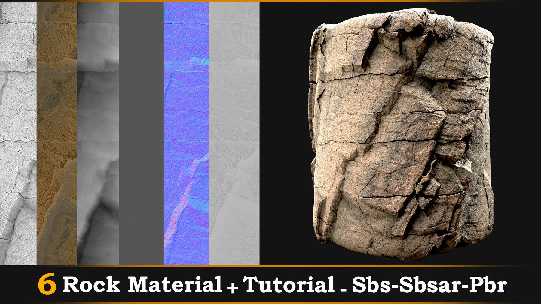 6 Rock Material -Tutorial-Sbs-Sbsar-Pbr Texture_3