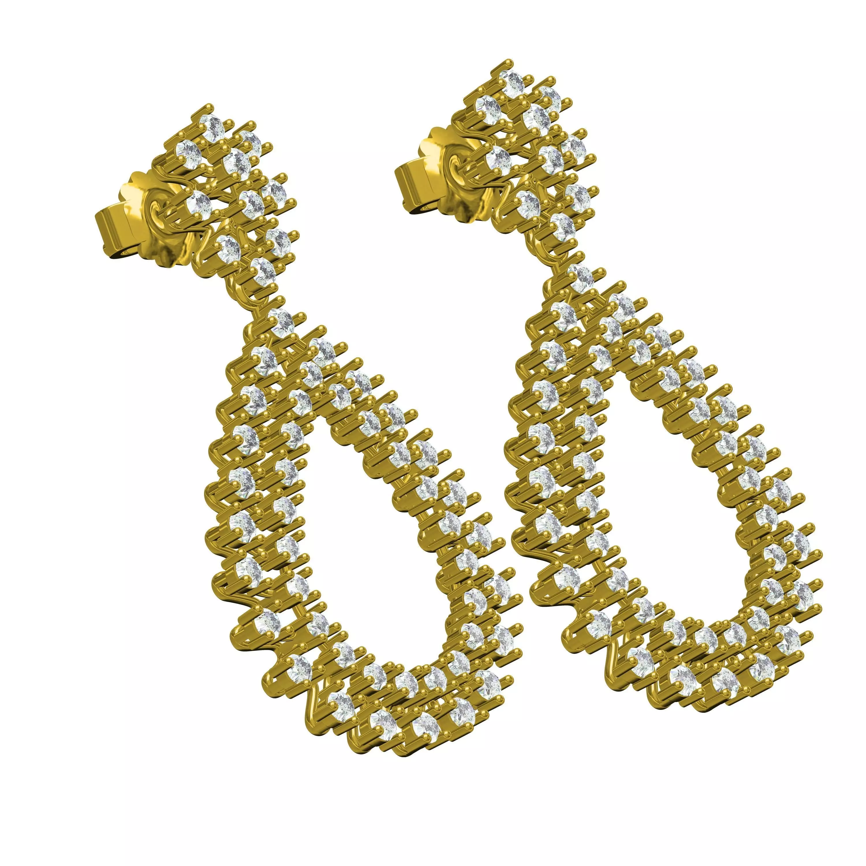 Antique Large Drop Stud Earring 3D print model