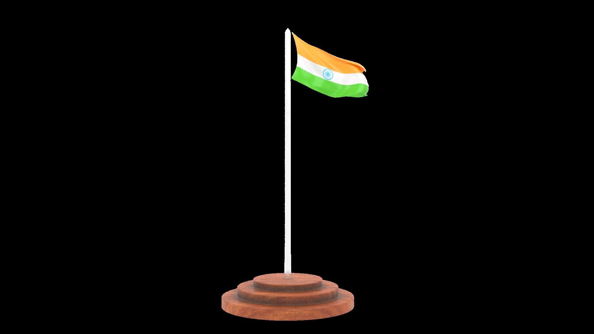 Indian Flag Free low-poly 3D model_3