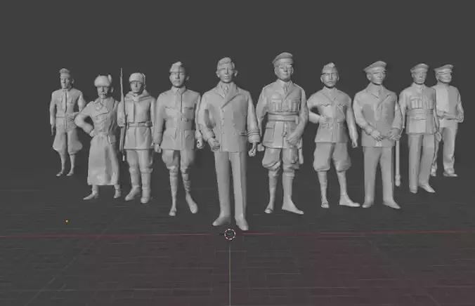 Second World War Character Figurines 3D print model