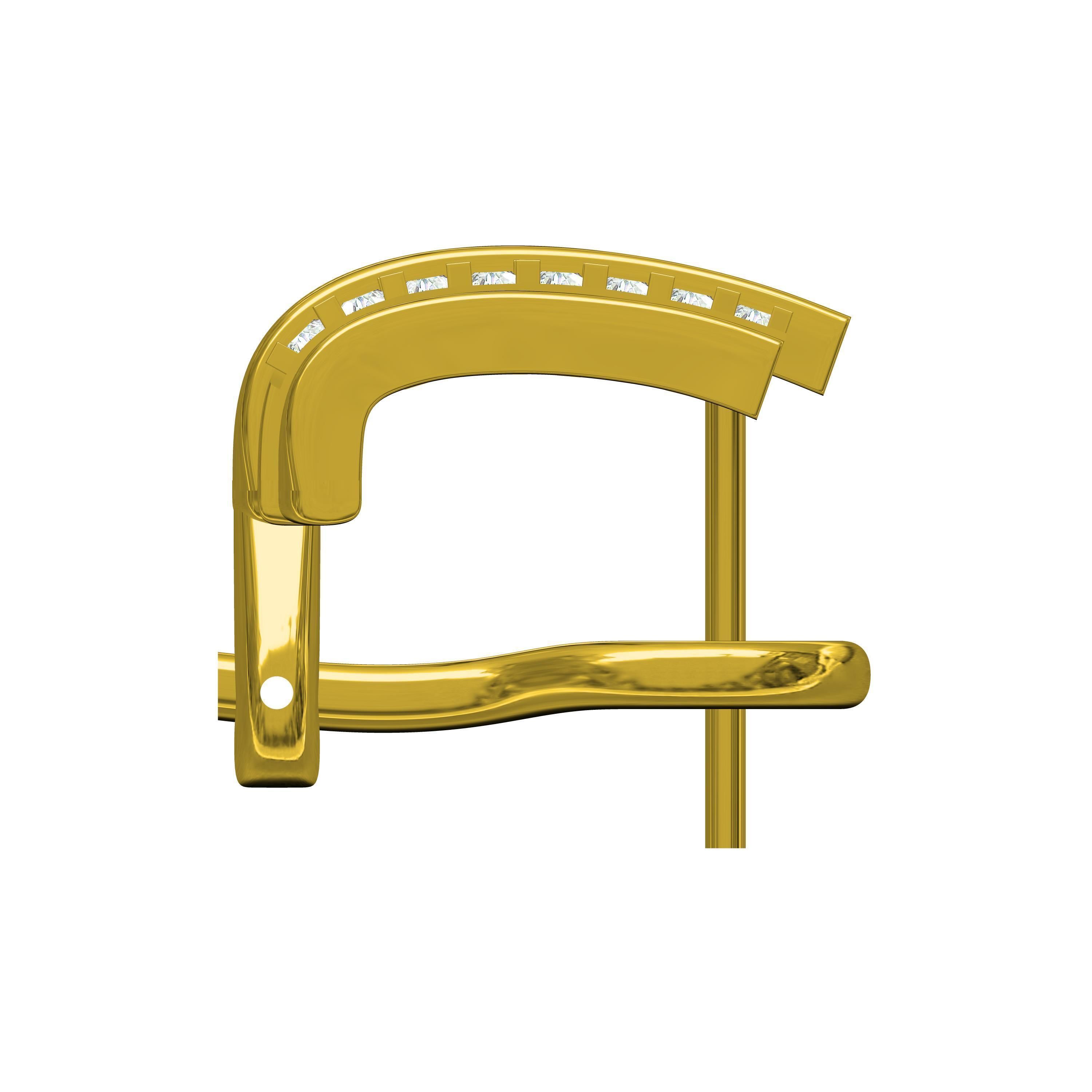 Emerald Green Sone Channel Style Omega Clip Earring 3D print model_5