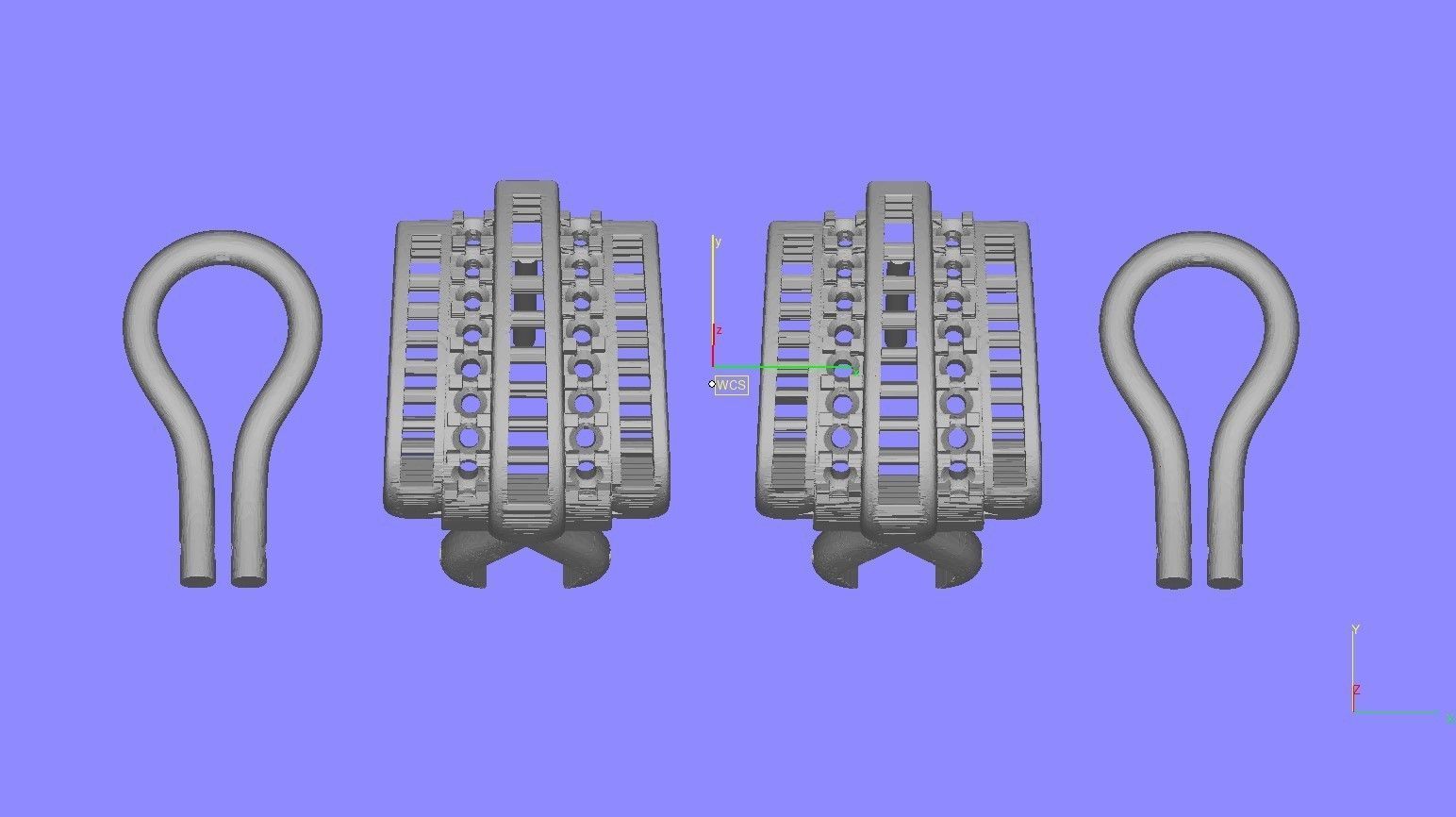 Emerald Green Sone Channel Style Omega Clip Earring 3D print model_14