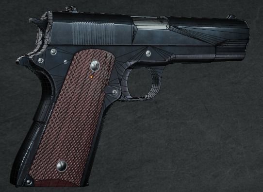 game ready colt 1911 Low-poly 3D model_4