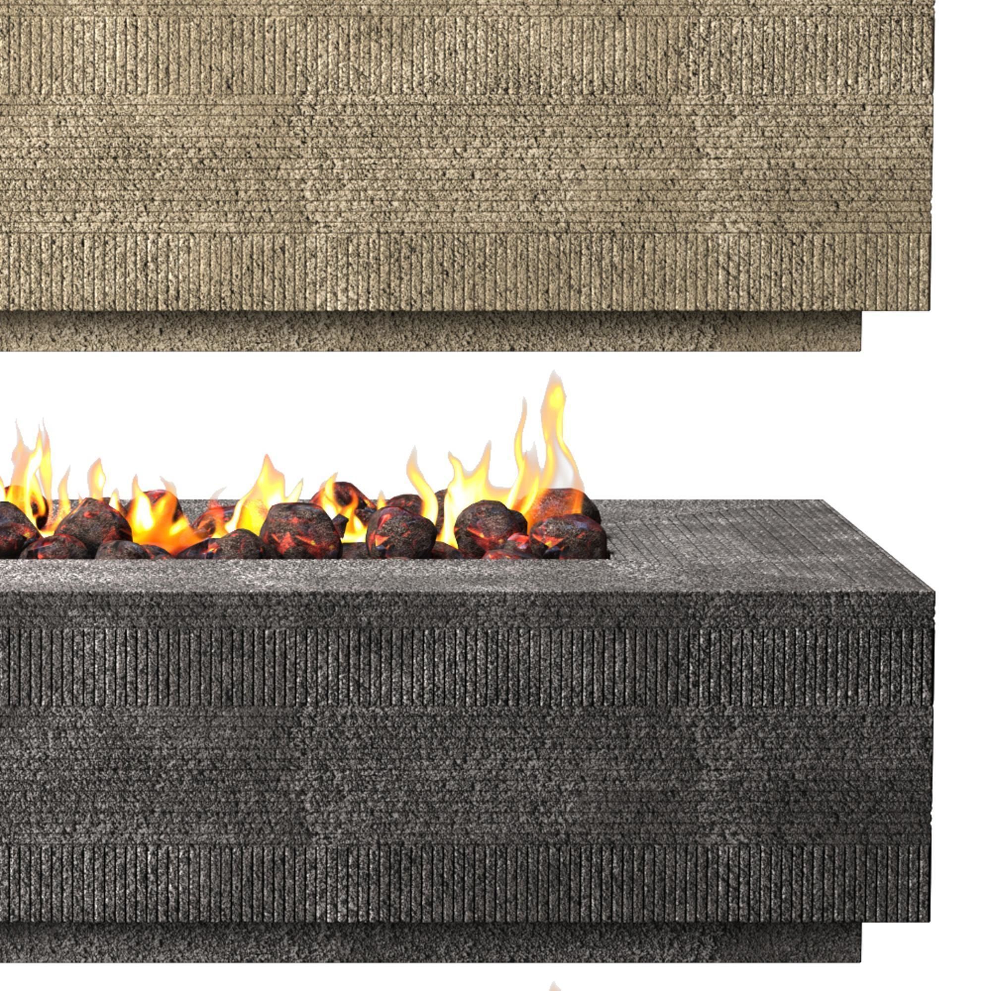 monomer member decoration fireplace Modern 3D model_3