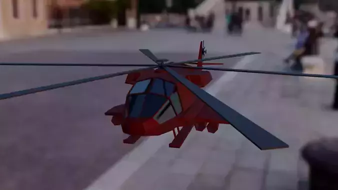Lowpoly Helicopter Free low-poly 3D model