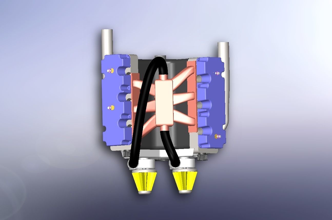 Twin Turbo V6 Engine  3D print model_2
