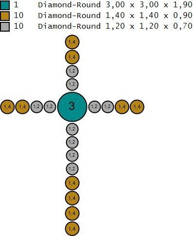 Diamond cross pendant for woman 3D print model 3D print model_3